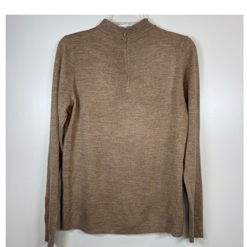 Carolyn‎ Taylor Tan Mock Neck Sweater Back Zip Knit Womens M 90s Vintage Neutral - Picture 6 of 6